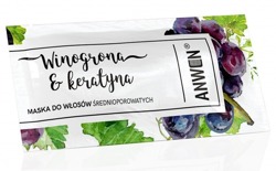 Anwen Maska do włosów średnioporowatych Winogrona i keratyna SASZETKA 10ml