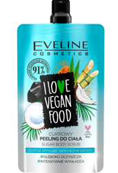 Eveline Cosmetics I LOVE VEGAN FOOD Cukrowy peeling do ciała Kokos 75ml