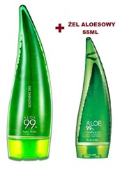 Holika Holika Aloe 99% Soothing Gel Zestaw wielofunkcyjnych żeli aloesowych 250 ml + 55 ml 