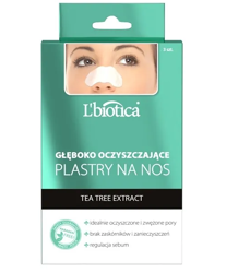 L'biotica Głęboko oczyszczające plastry na nos z ekstraktem z Zielonej Herbaty 3sztuki