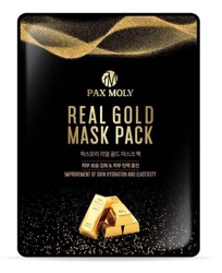 PAX MOLY Real Gold Mask Pack Nawilżająco-ujędrniająca maska w płachcie ze złotymi ekstraktami i mleczkiem pszczelim 25ml
