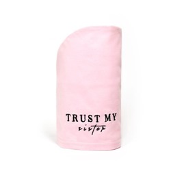 Trust My Sister Ręcznik do włosów z bawełny różowy 23x17cm