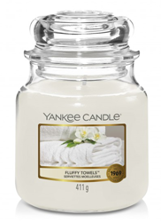 Yankee Candle Świeca zapachowa Słoik średni Fluffy Towels 411g
