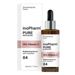 inoPharm PURE elements 15% Vitamin C Rozświetlająco-antyoksydacyjne serum do twarzy z 15% witaminą C 30ml