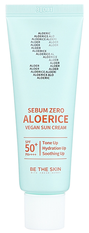 Be The Skin Sebum Zero ALOERICE Vegan Sun Cream SPF 50+ PA++++ krem do twarzy z filtrem SPF 50ml 