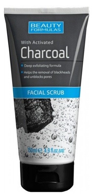 Beauty Formulas Charcoal - Peeling do twarzy z aktywnym węglem 150ml