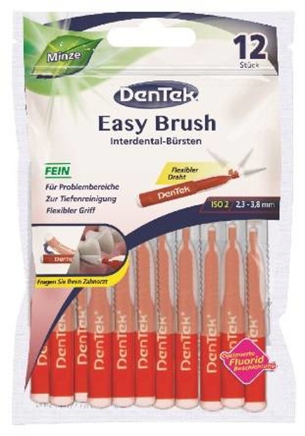 DenTek Easy Brush Szczoteczki do przestrzeni międzyzębowych rozmiar 2 12szt.
