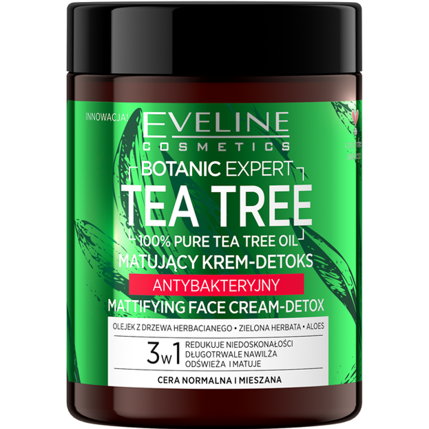 Eveline Cosmetics TEA TREE krem-detoks Matujący Antybakteryjny 100ml