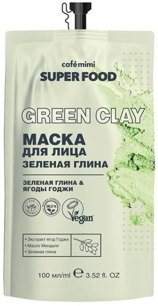 Le Cafe Mimi Super Food Maska do twarzy z zieloną glinką 100ml