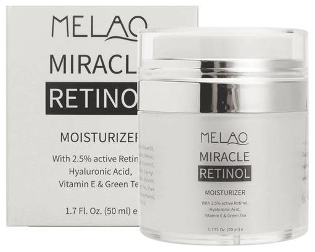 MELAO nawilżający krem do twarzy z retinolem 2,5%, kwasem hialuronowym, witaminą E i zieloną herbatą 50ml