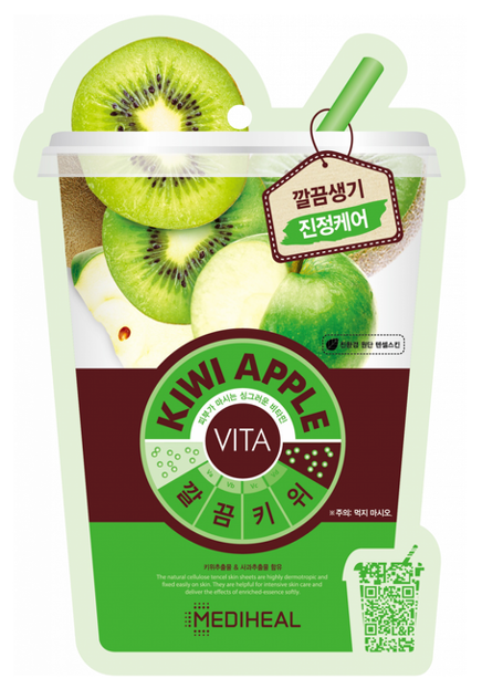 Mediheal Vita Kiwi Apple Wygładzająca maska w płachcie z Kiwi i Jabłkiem