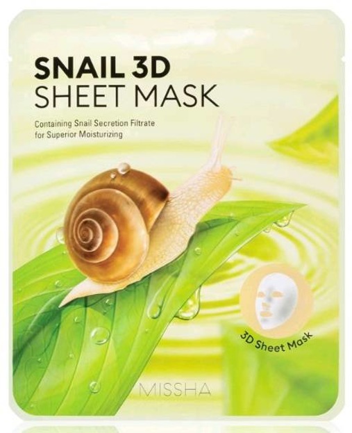 Missha Snail 3D Sheet Mask Maska w płachcie ŚLUZ ŚLIMAKA 23g