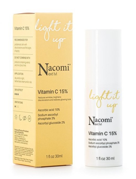 Nacomi Next Level Light It Up Vitamin C 15% Serum do twarzy z witaminą C 15% 30ml