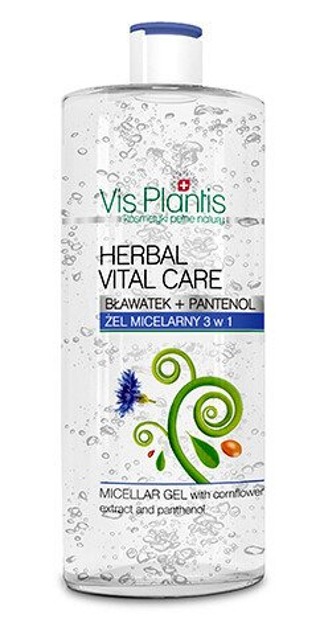 Vis Plantis Herbal Vital Care - Żel micelarny 3 w1 bławatek i pantenol 500 ml	