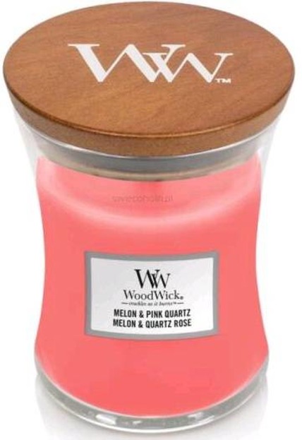 WoodWick świeca średnia Melon&Pink Quartz 275g