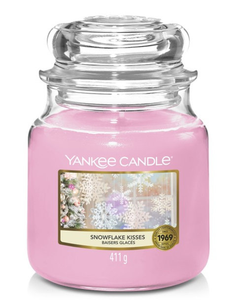 Yankee Candle Świeca zapachowa Słoik średni Snowflake Kisses 411g